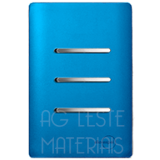 Conjunto Interruptor Triplo Paralelo  - Novara Especiais Azul Fosco